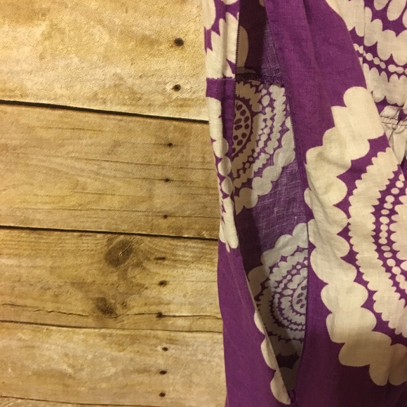Boden purple medallion linen shift dress size 4 - Picture 7 of 7